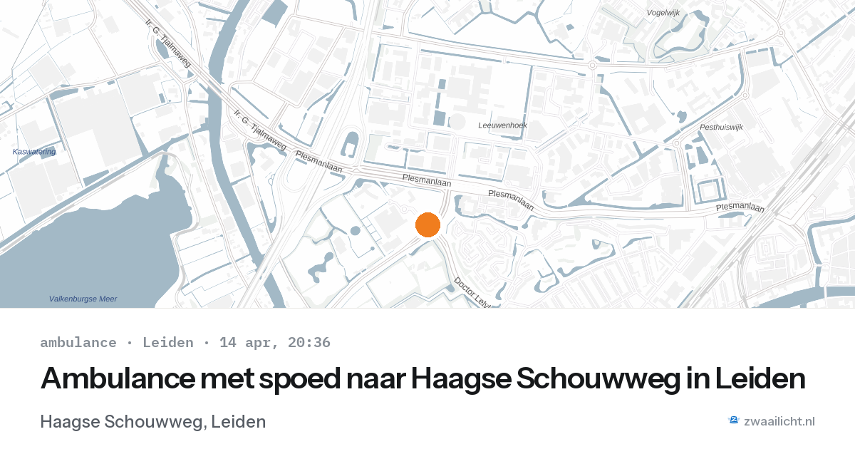 Ambulance met spoed naar Haagse Schouwweg in Leiden — 14 apr 2026