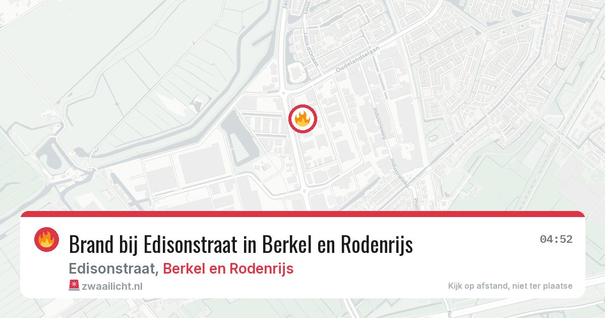 Brand bij Edisonstraat in Berkel en Rodenrijs — 30 mei 2026