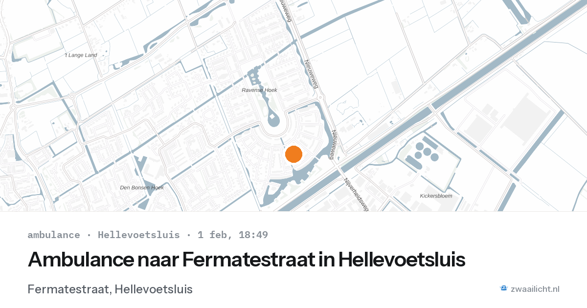 Ambulance naar Fermatestraat in Hellevoetsluis — 1 feb 2026