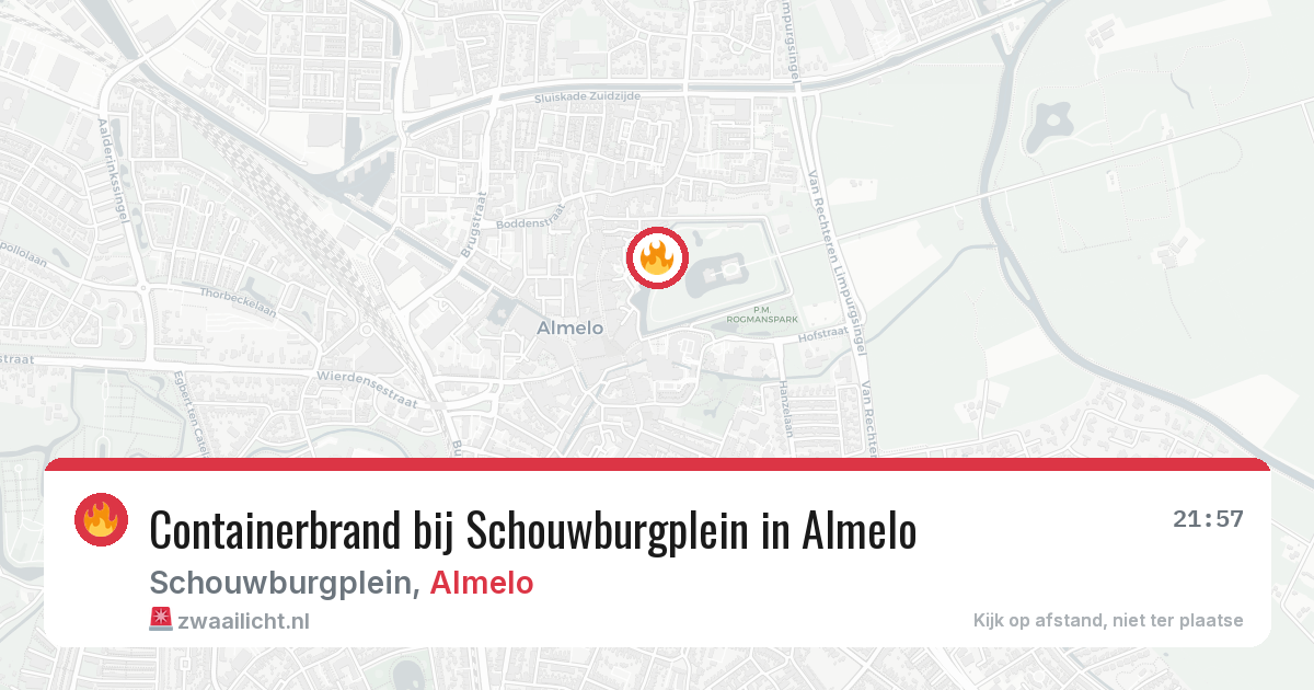 Containerbrand bij Schouwburgplein in Almelo — 20 mrt 2026