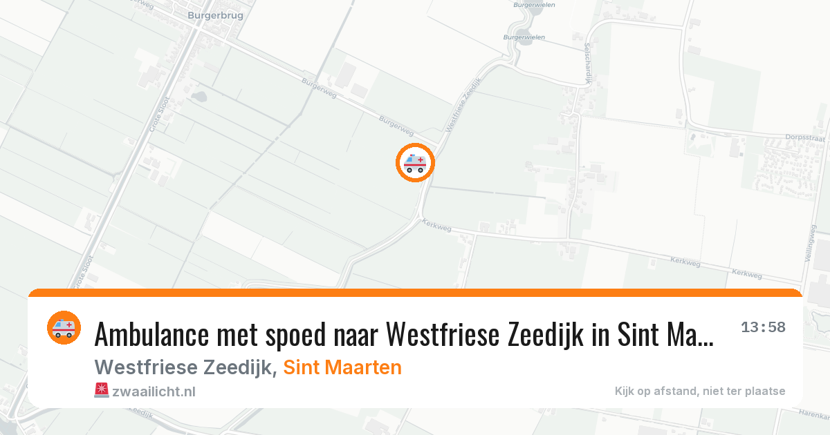 Ambulance met spoed naar Westfriese Zeedijk in Sint Maarten — 22 mrt 2026