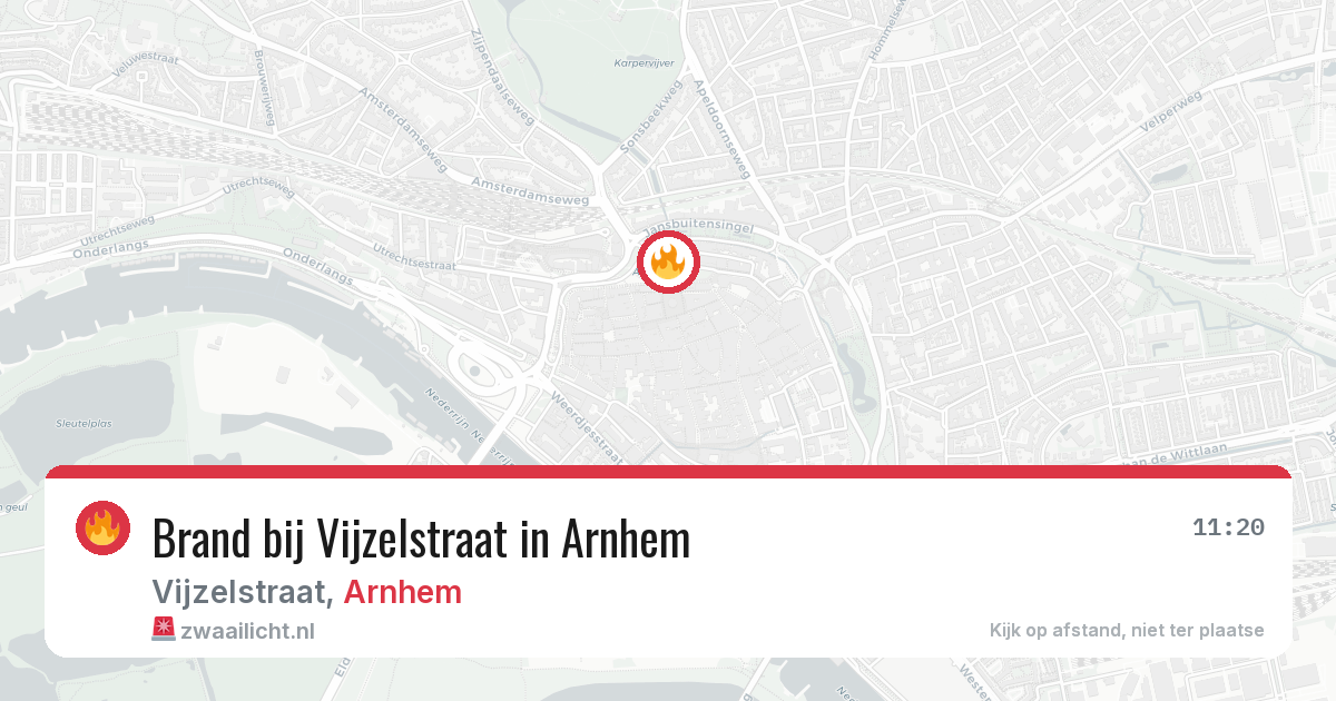 Brand bij Vijzelstraat in Arnhem — 27 jun 2026