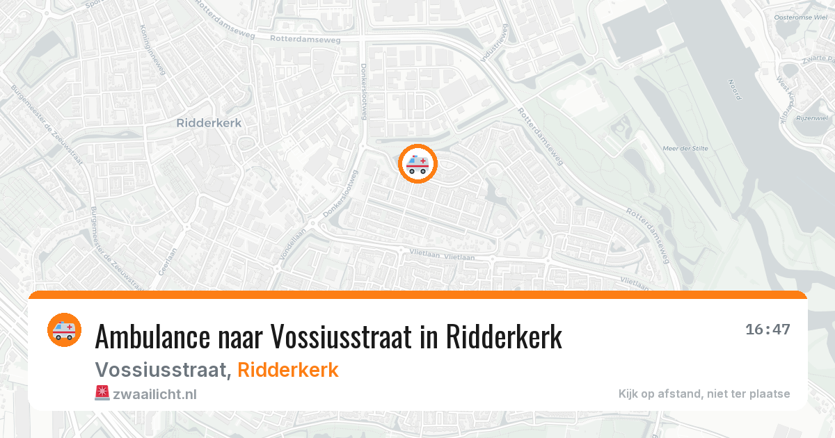 Ambulance naar Vossiusstraat in Ridderkerk — 27 mrt 2026