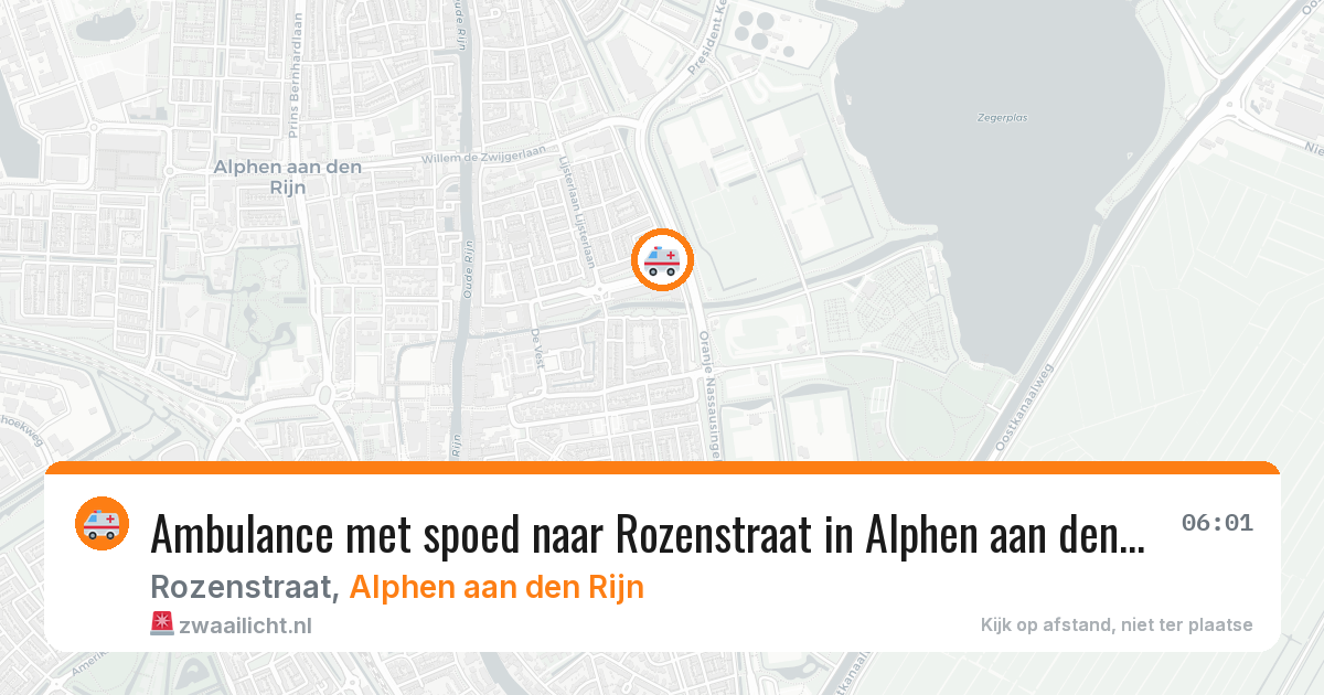 Ambulance met spoed naar Rozenstraat in Alphen aan den Rijn — 2 aug 2026