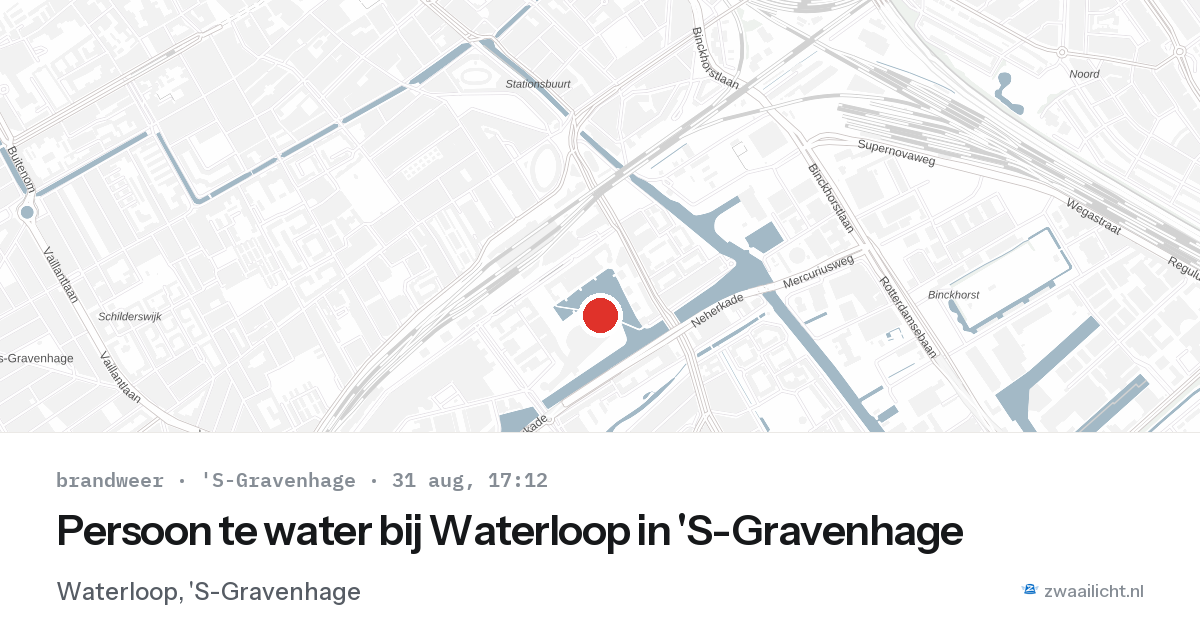 Persoon te water bij Waterloop in 'S-Gravenhage — 31 aug 2026