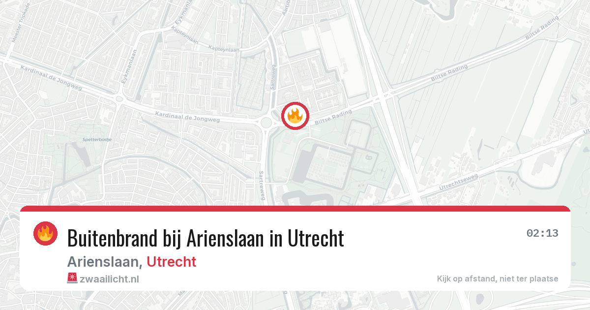 Buitenbrand bij Arienslaan in Utrecht — 15 aug 2026