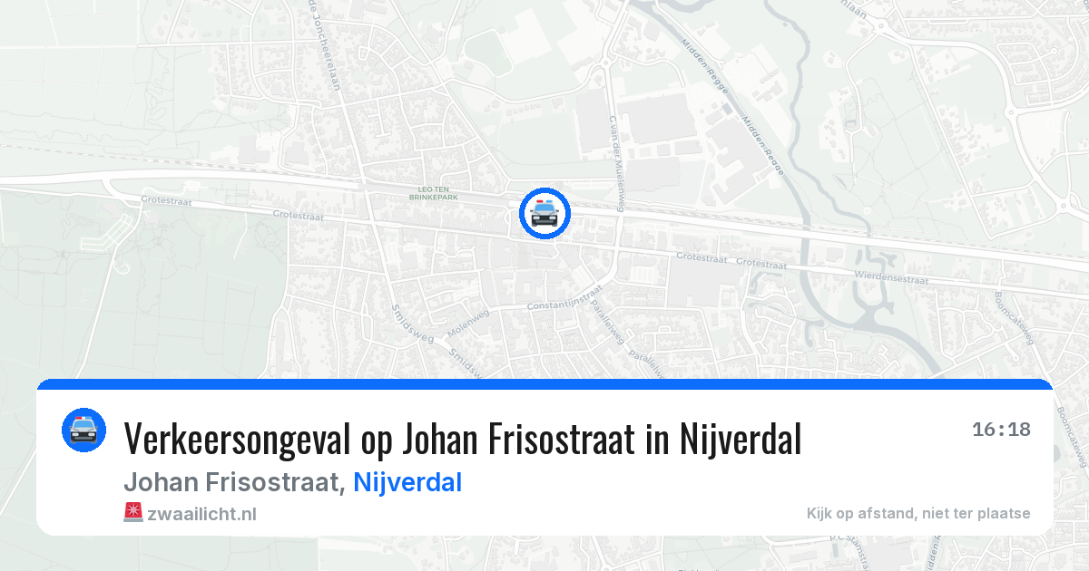 Verkeersongeval op Johan Frisostraat in Nijverdal — 12 aug 2026