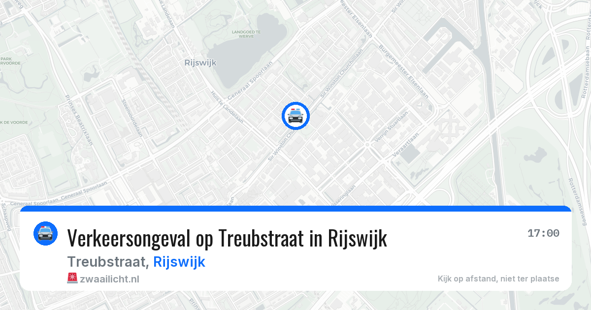 Verkeersongeval op Treubstraat in Rijswijk — 15 mrt 2026