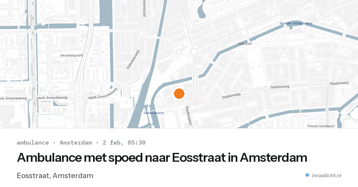 Ambulance met spoed naar Eosstraat in Amsterdam — 2 feb 2026