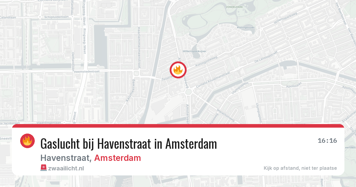 Gaslucht bij Havenstraat in Amsterdam — 2 apr 2026