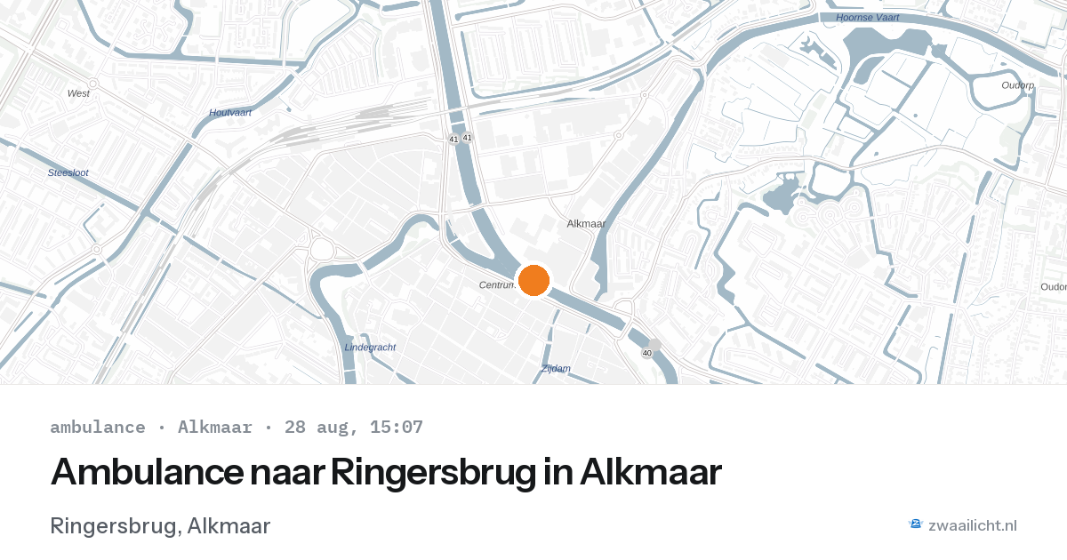 Ambulance naar Ringersbrug in Alkmaar — 28 aug 2026