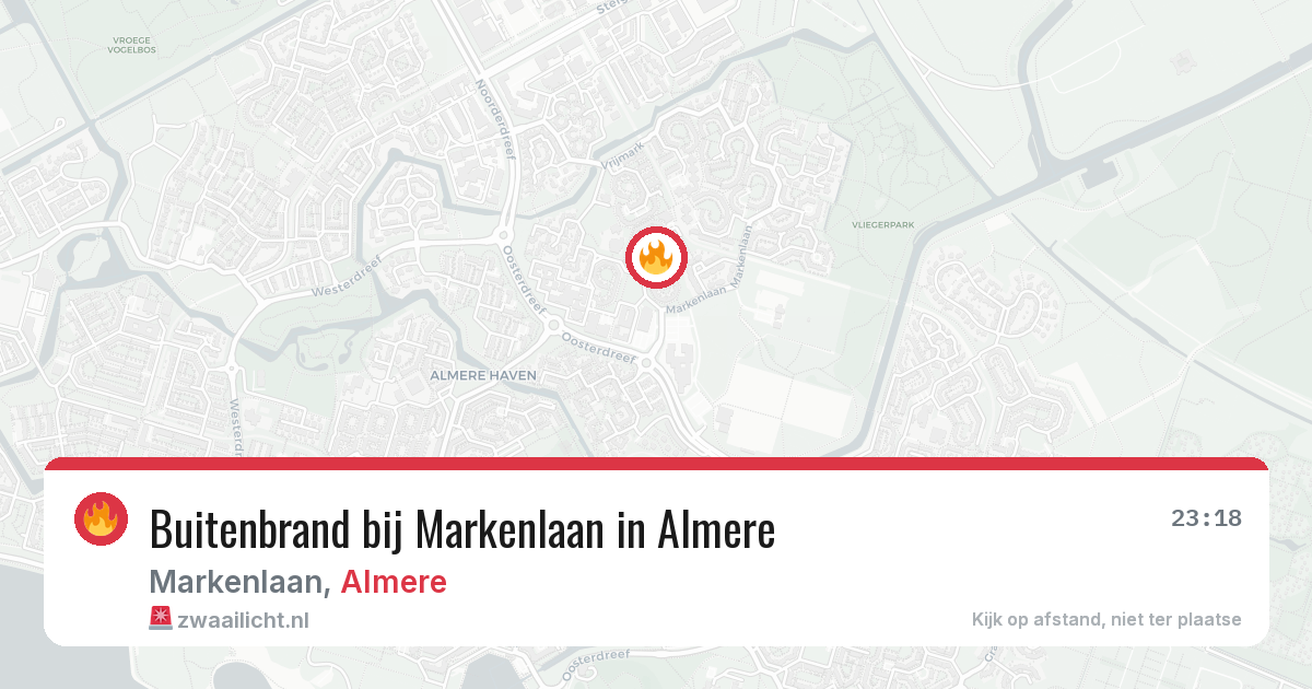 Buitenbrand bij Markenlaan in Almere — 29 jul 2026