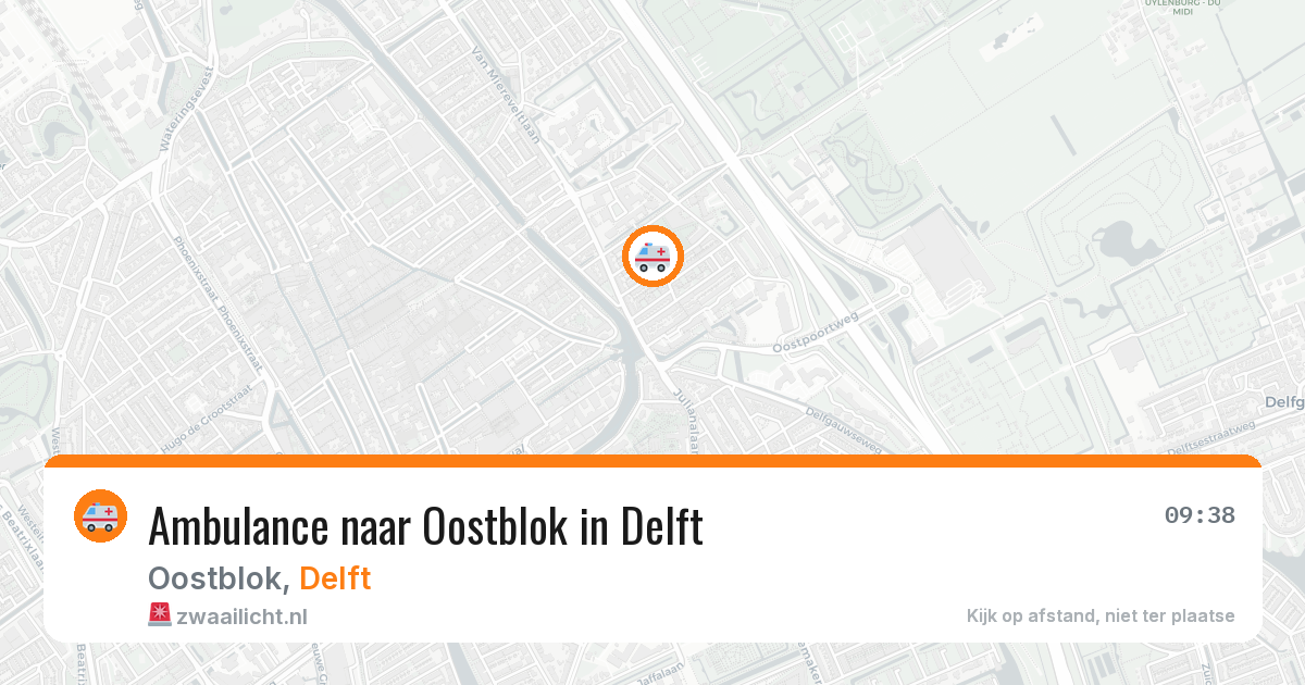 Ambulance naar Oostblok in Delft — 27 mei 2026