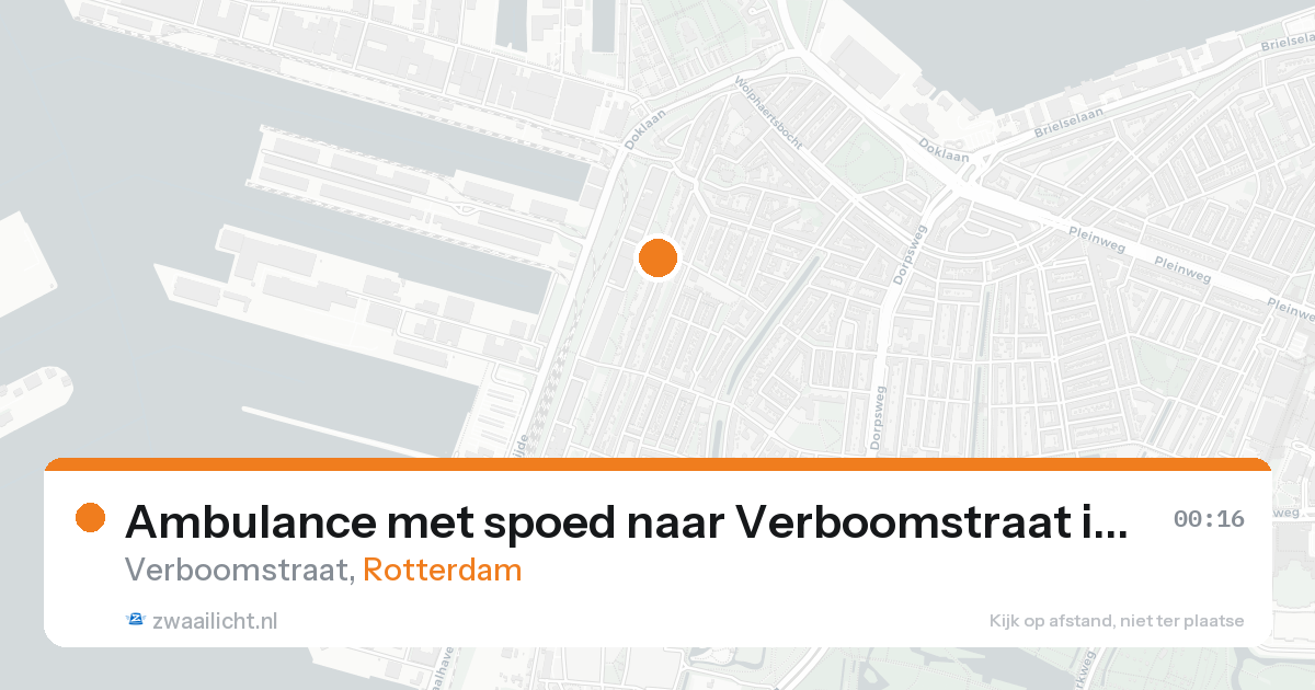 Ambulance met spoed naar Verboomstraat in Rotterdam — 23 aug 2026
