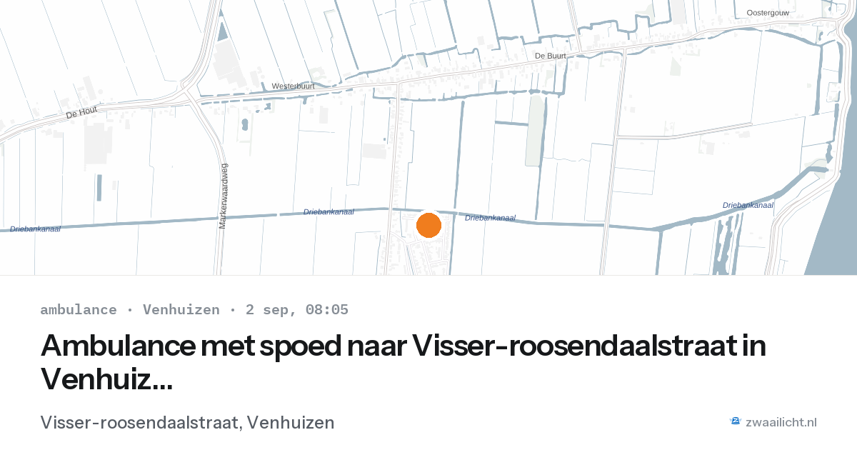 Ambulance met spoed naar Visser-roosendaalstraat in Venhuizen — 2 sep 2026