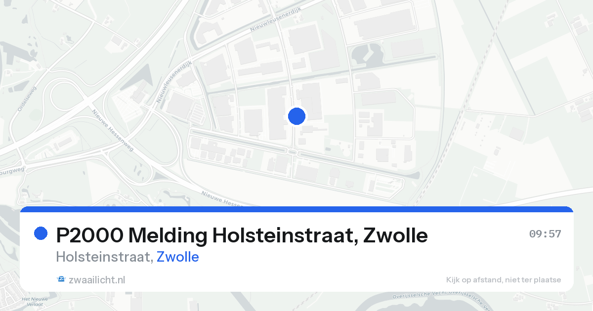 P2000 Melding Holsteinstraat, Zwolle — 20 aug 2026