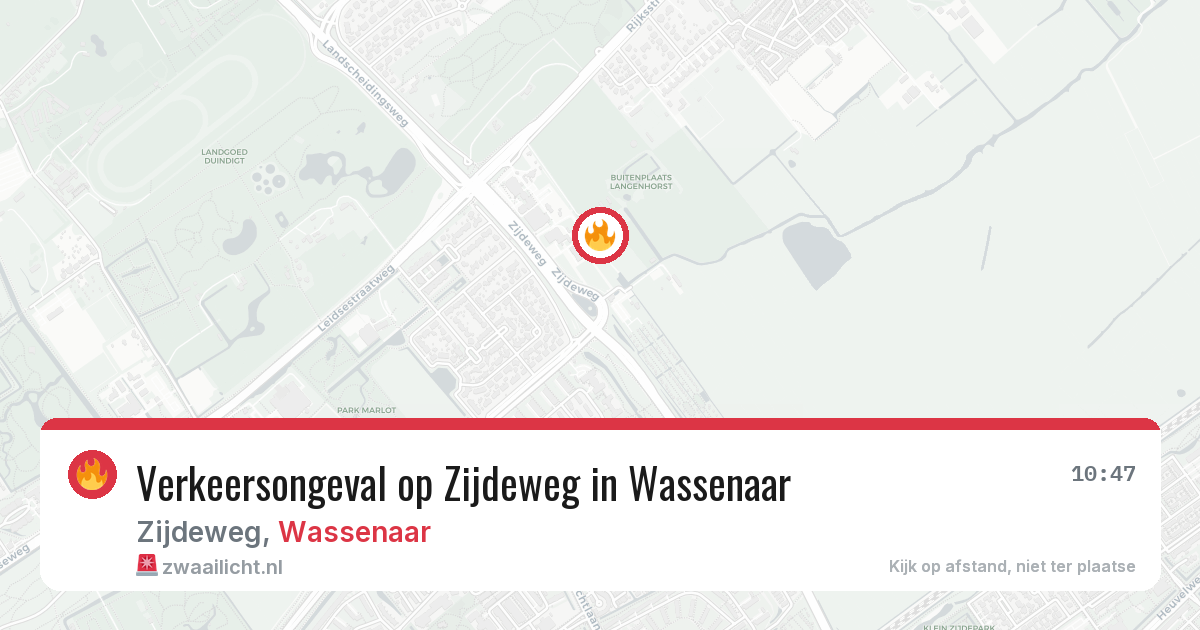 Verkeersongeval op Zijdeweg in Wassenaar — 9 jun 2026