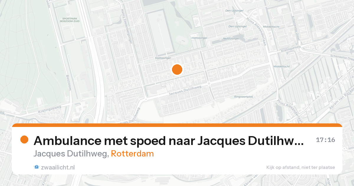 Ambulance met spoed naar Jacques Dutilhweg in Rotterdam — 18 aug 2026