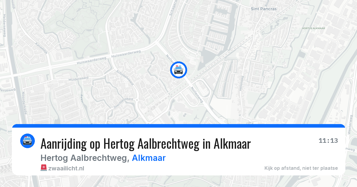 Aanrijding op Hertog Aalbrechtweg in Alkmaar — 24 jun 2026