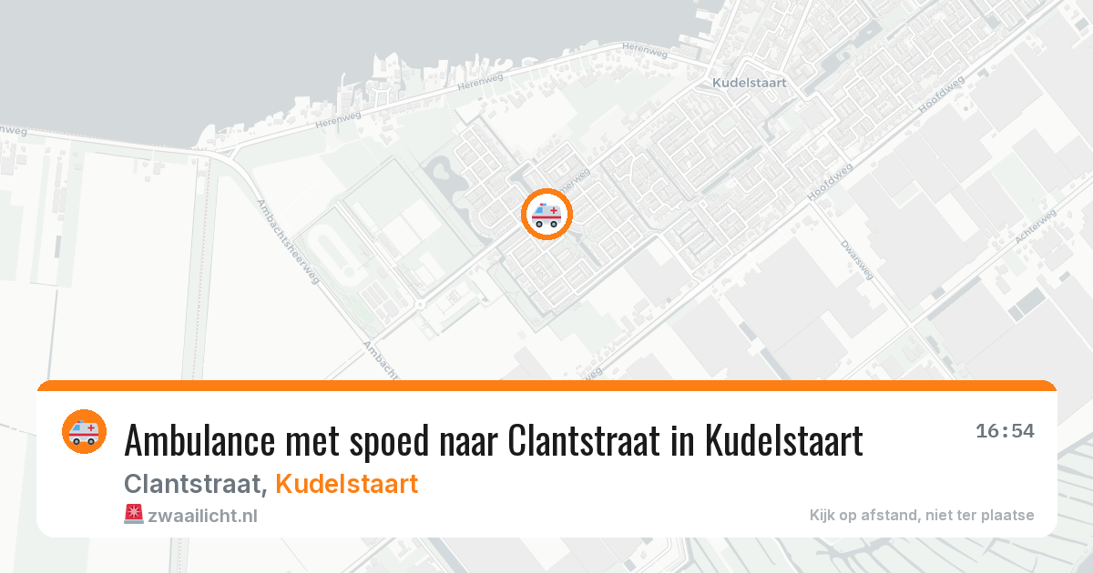 Ambulance met spoed naar Clantstraat in Kudelstaart — 14 aug 2026