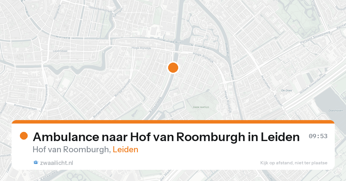 Ambulance naar Hof van Roomburgh in Leiden — 25 aug 2026