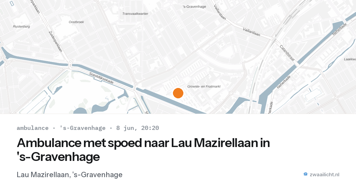 Ambulance met spoed naar Lau Mazirellaan in 's-Gravenhage — 8 jun 2026