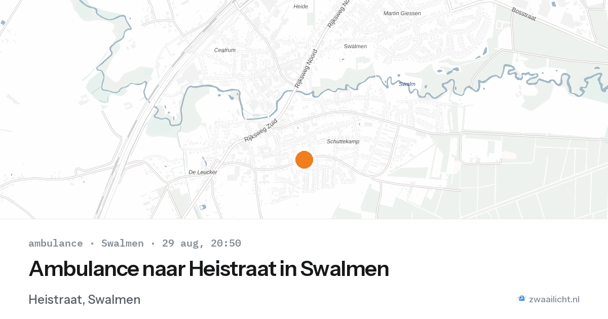 Ambulance naar Heistraat in Swalmen — 29 aug 2026