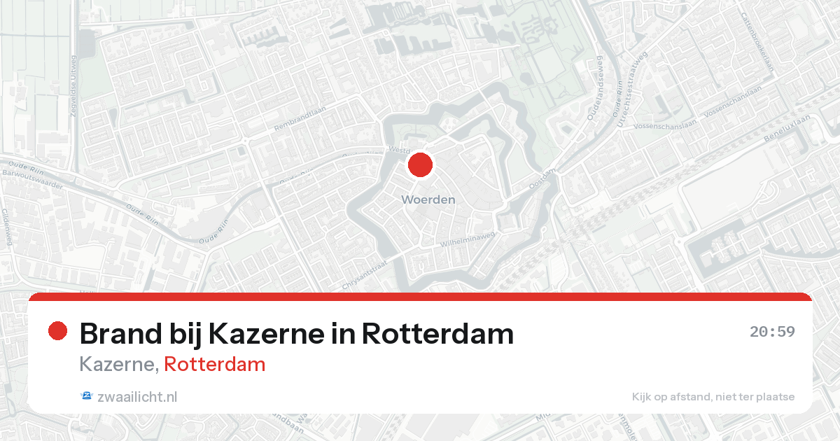 Brand bij Kazerne in Rotterdam — 22 aug 2026