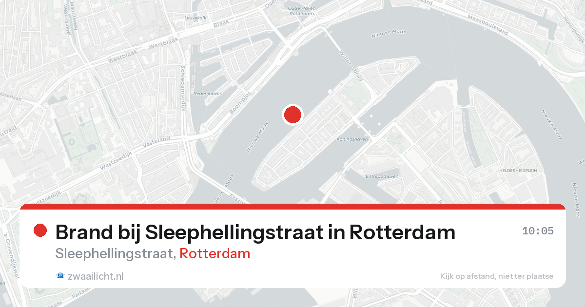 Brand bij Sleephellingstraat in Rotterdam — 26 aug 2026