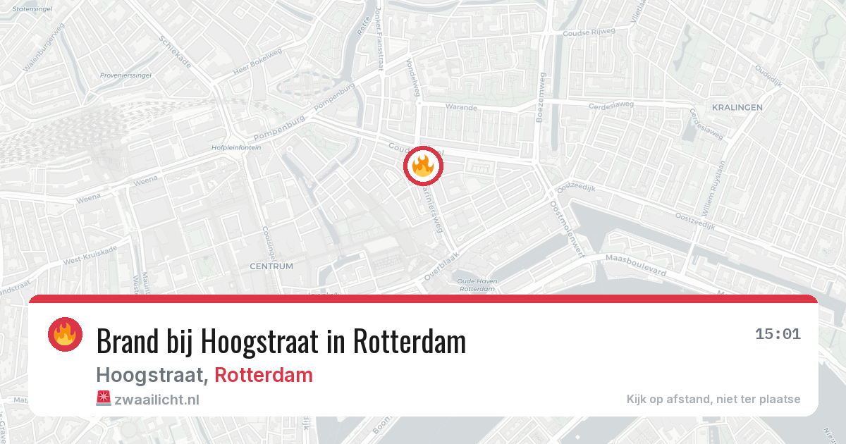 Brand bij Hoogstraat in Rotterdam — 12 aug 2026