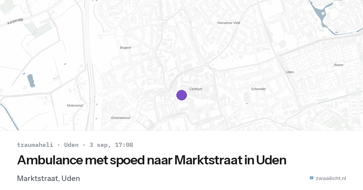 Ambulance met spoed naar Marktstraat in Uden — 3 sep 2026