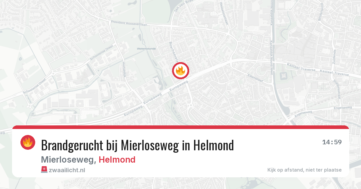 Brandgerucht bij Mierloseweg in Helmond — 5 mei 2026