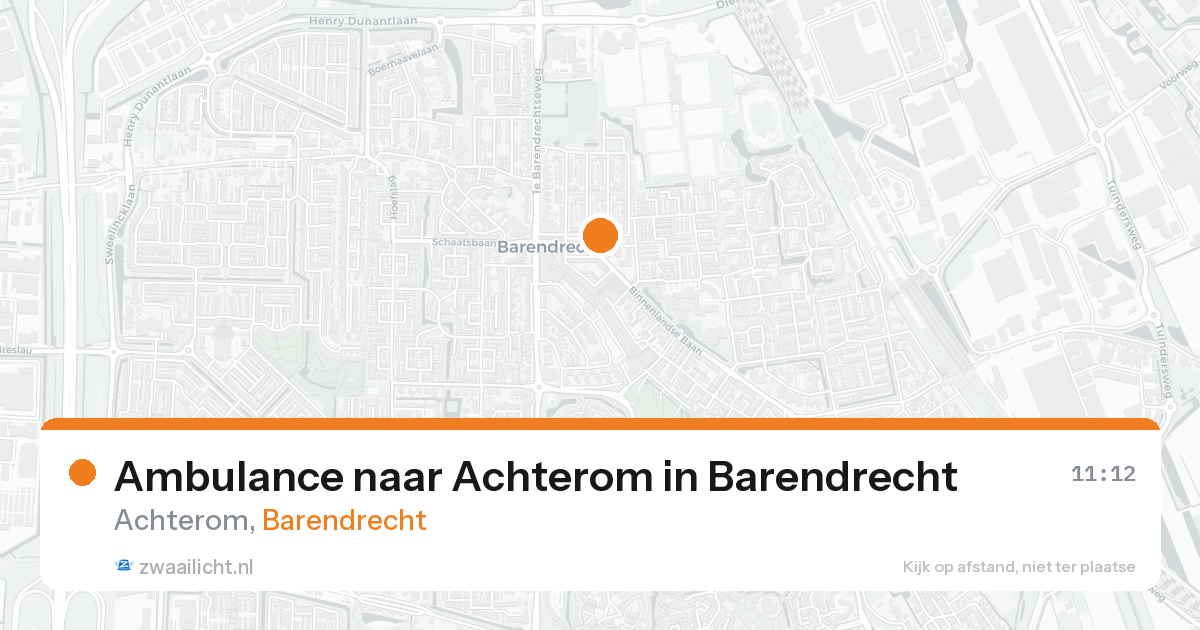 Ambulance naar Achterom in Barendrecht — 26 aug 2026