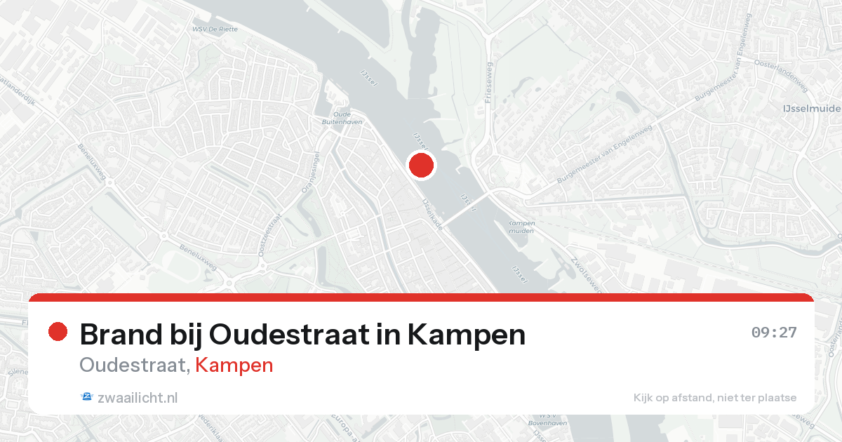 Brand bij Oudestraat in Kampen — 24 aug 2026