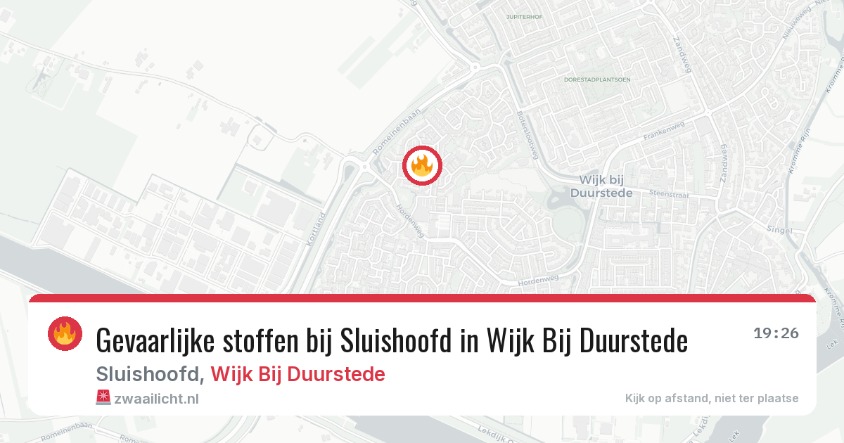 Gevaarlijke stoffen bij Sluishoofd in Wijk Bij Duurstede — 30 jul 2026
