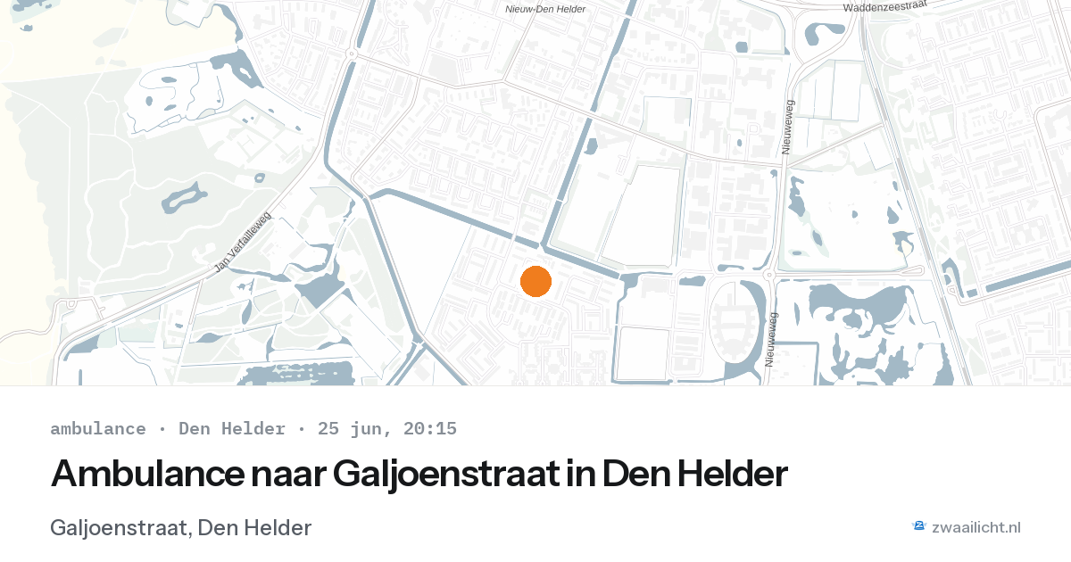 Ambulance naar Galjoenstraat in Den Helder — 25 jun 2026