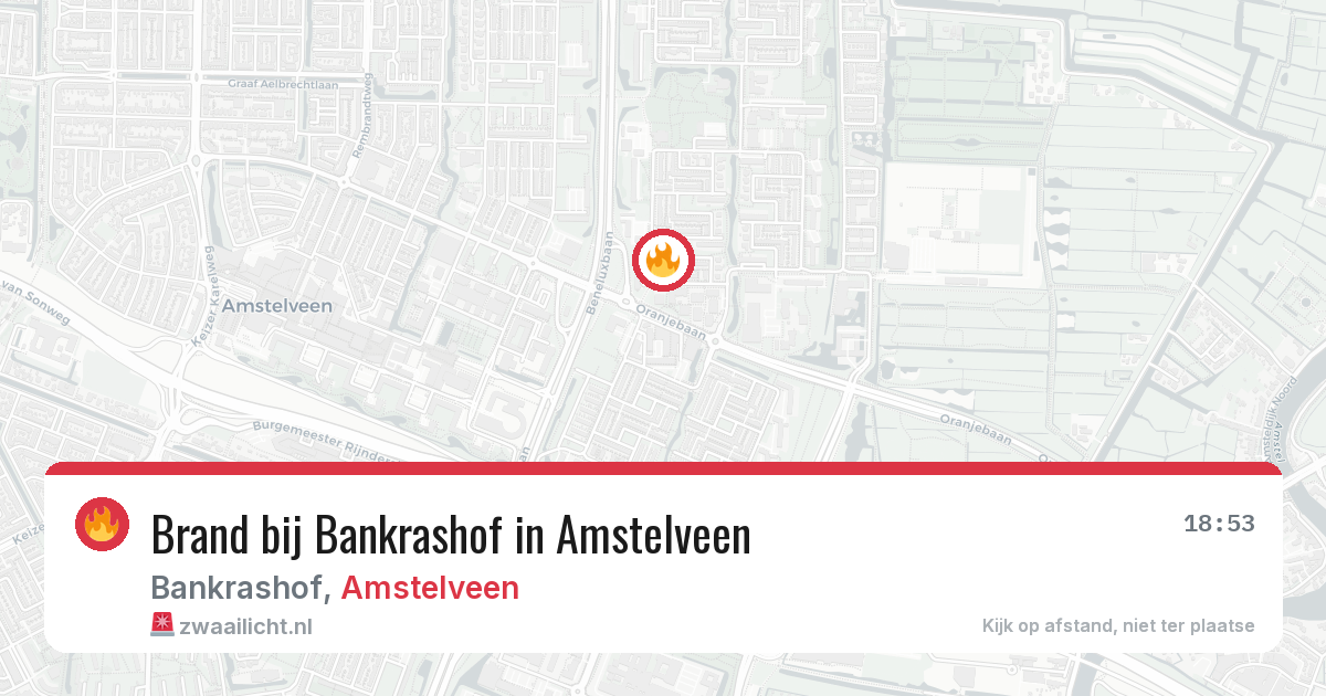 Brand bij Bankrashof in Amstelveen — 6 apr 2026