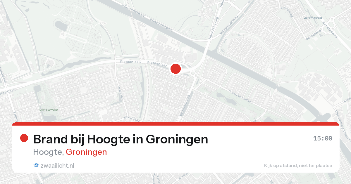 Brand bij Hoogte in Groningen — 14 aug 2026
