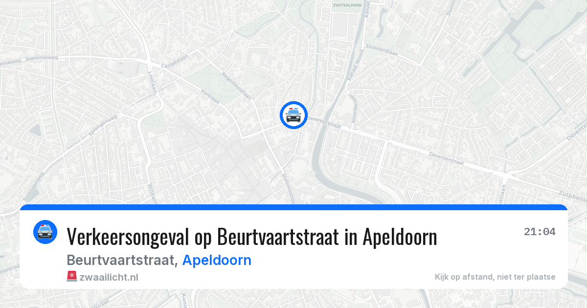 Verkeersongeval op Beurtvaartstraat in Apeldoorn — 7 aug 2026