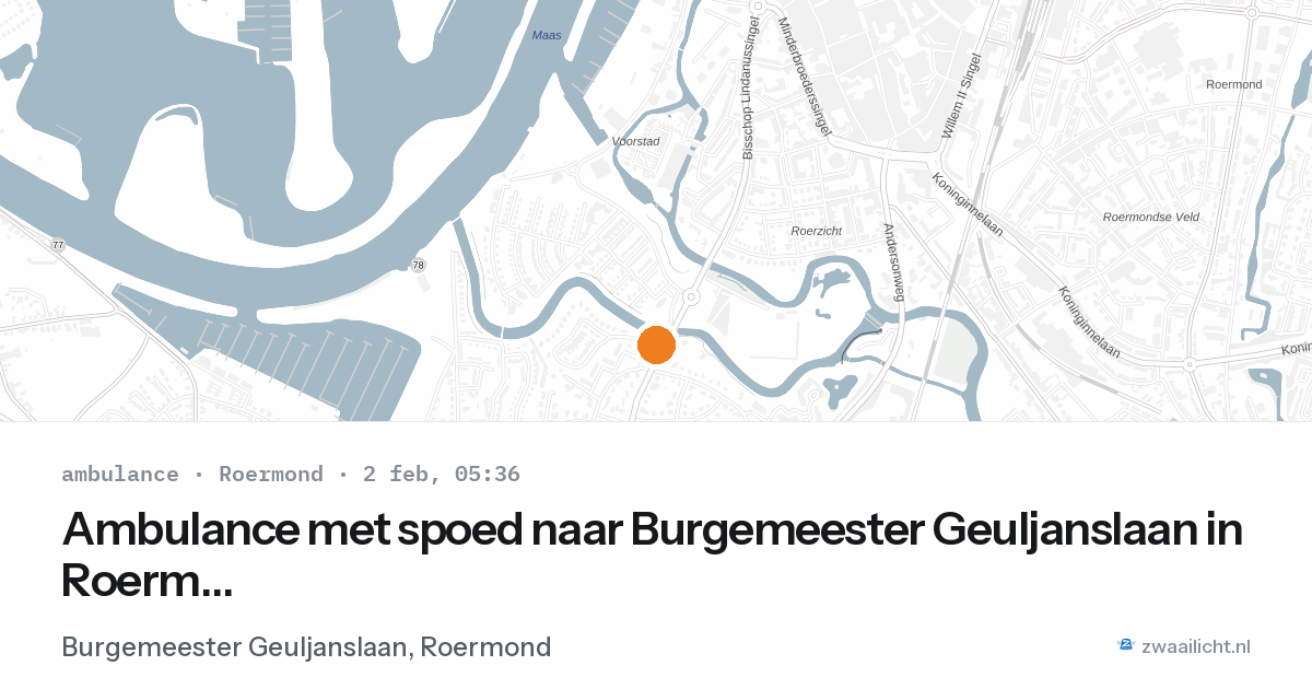 Ambulance met spoed naar Burgemeester Geuljanslaan in Roermond — 2 feb 2026