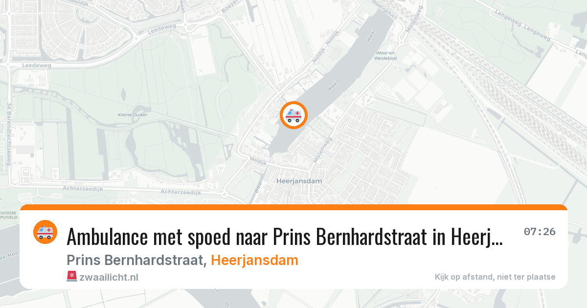 Ambulance met spoed naar Prins Bernhardstraat in Heerjansdam — 21 jul 2026