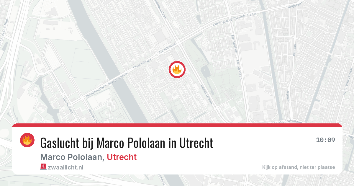 Gaslucht bij Marco Pololaan in Utrecht — 3 aug 2026
