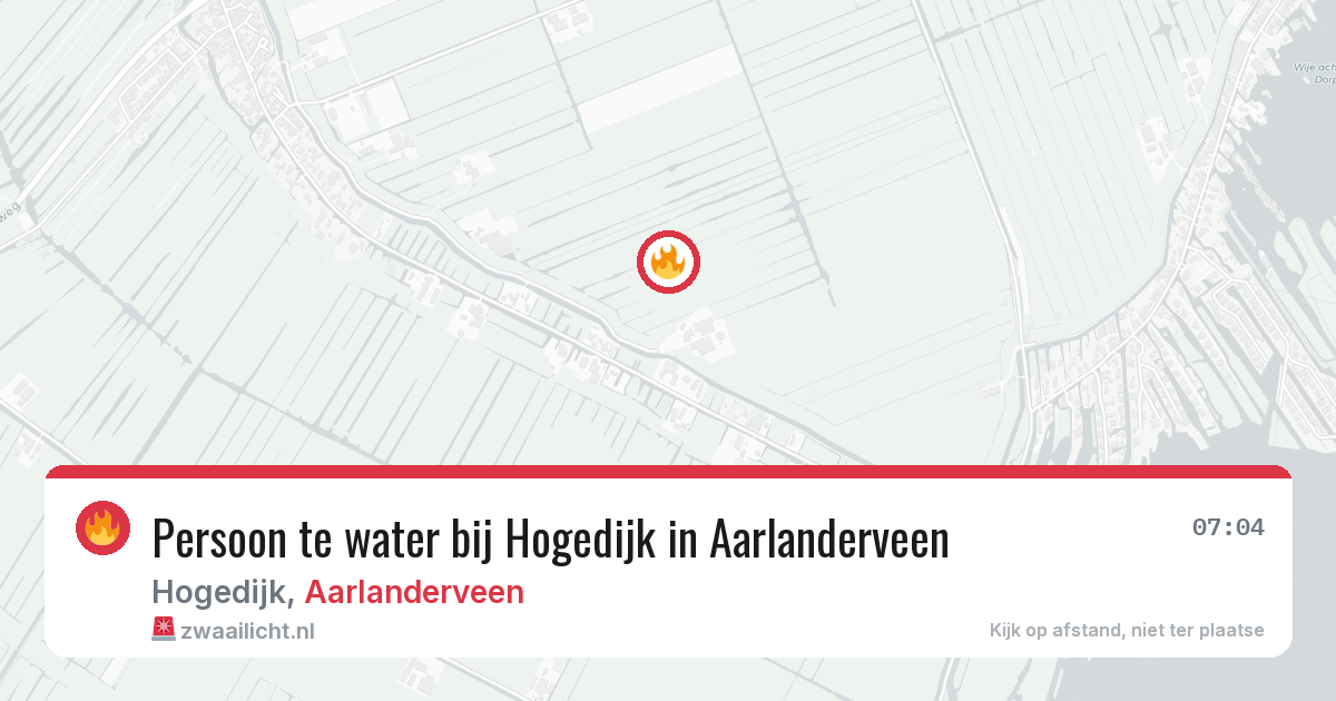 Persoon te water bij Hogedijk in Aarlanderveen — 29 jan 2026