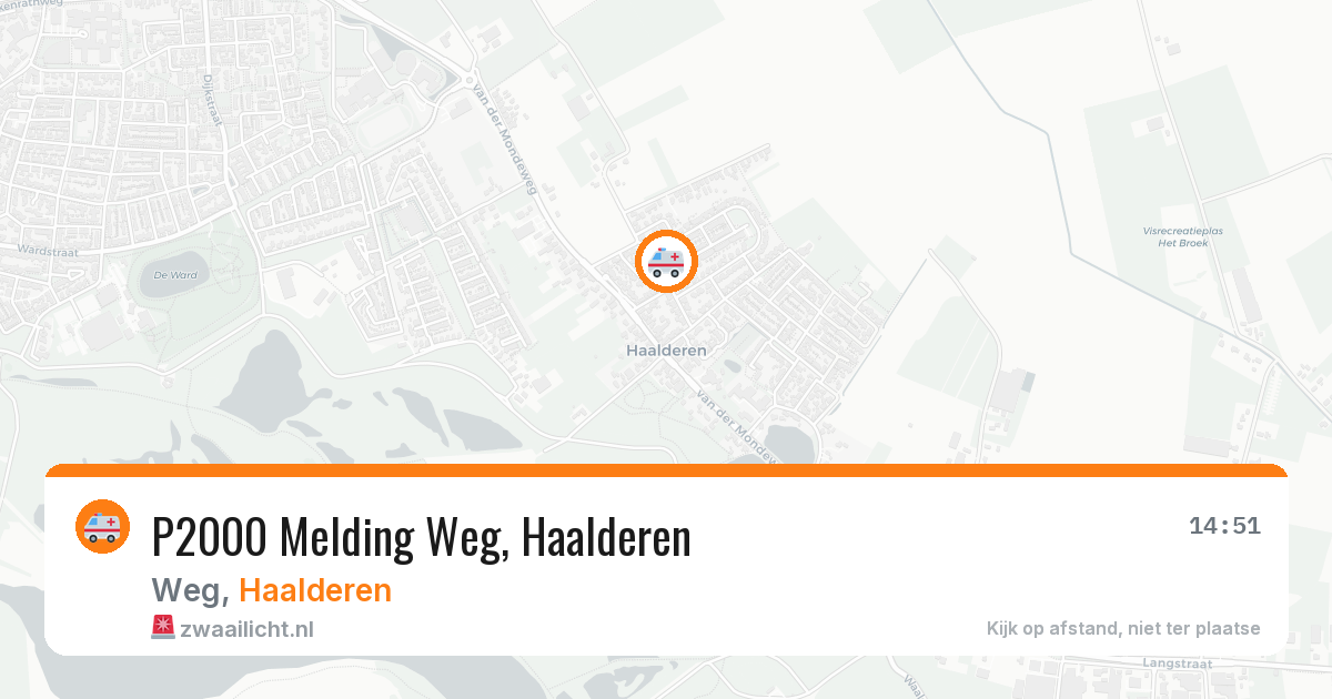 P2000 Melding Weg, Haalderen — 22 jun 2026