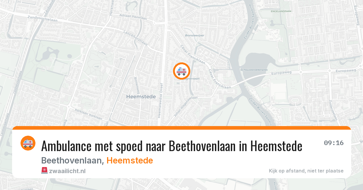 Ambulance met spoed naar Beethovenlaan in Heemstede — 4 jul 2026