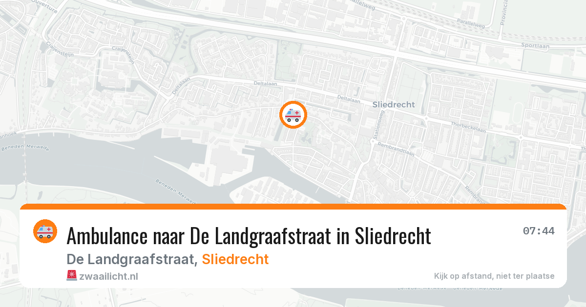 Ambulance naar De Landgraafstraat in Sliedrecht — 7 jul 2026