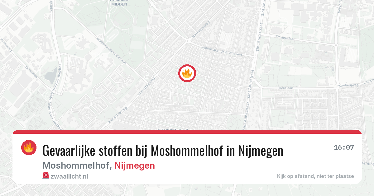 Gevaarlijke stoffen bij Moshommelhof in Nijmegen — 13 mei 2026