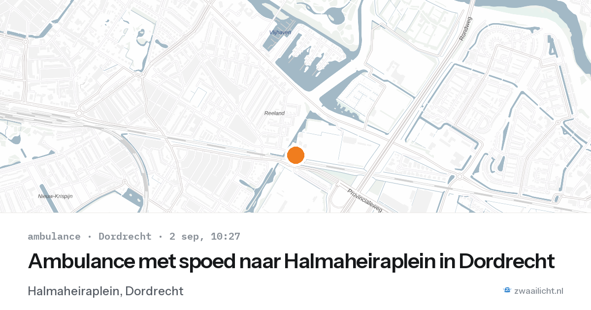 Ambulance met spoed naar Halmaheiraplein in Dordrecht — 2 sep 2026
