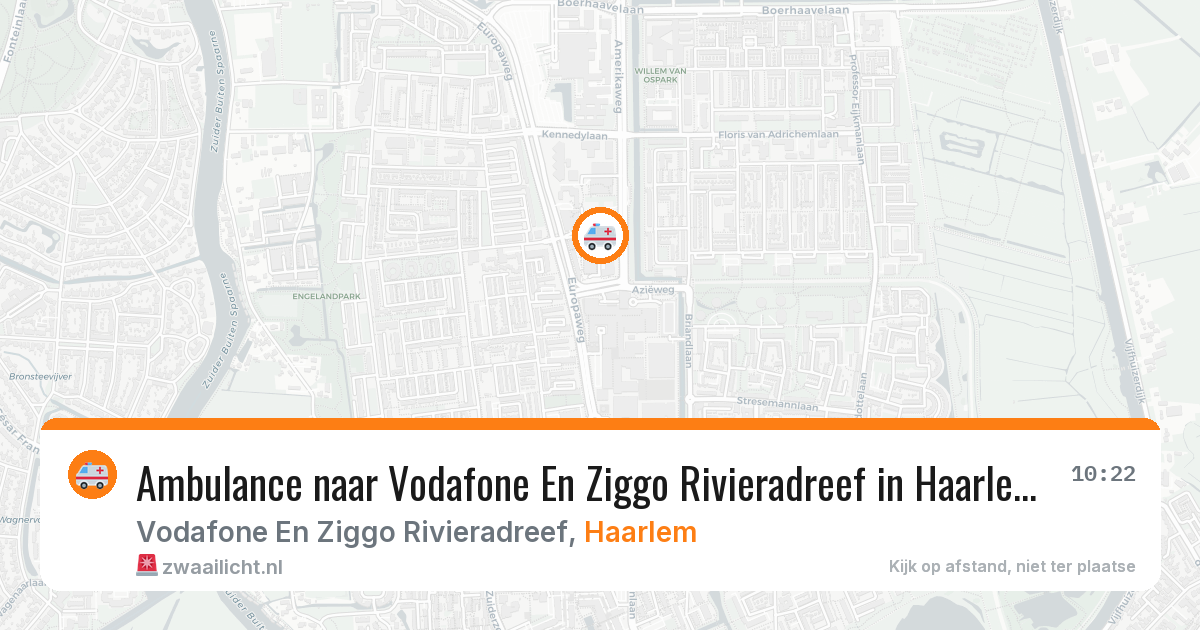 Ambulance naar Vodafone En Ziggo Rivieradreef in Haarlem — 17 jul 2026