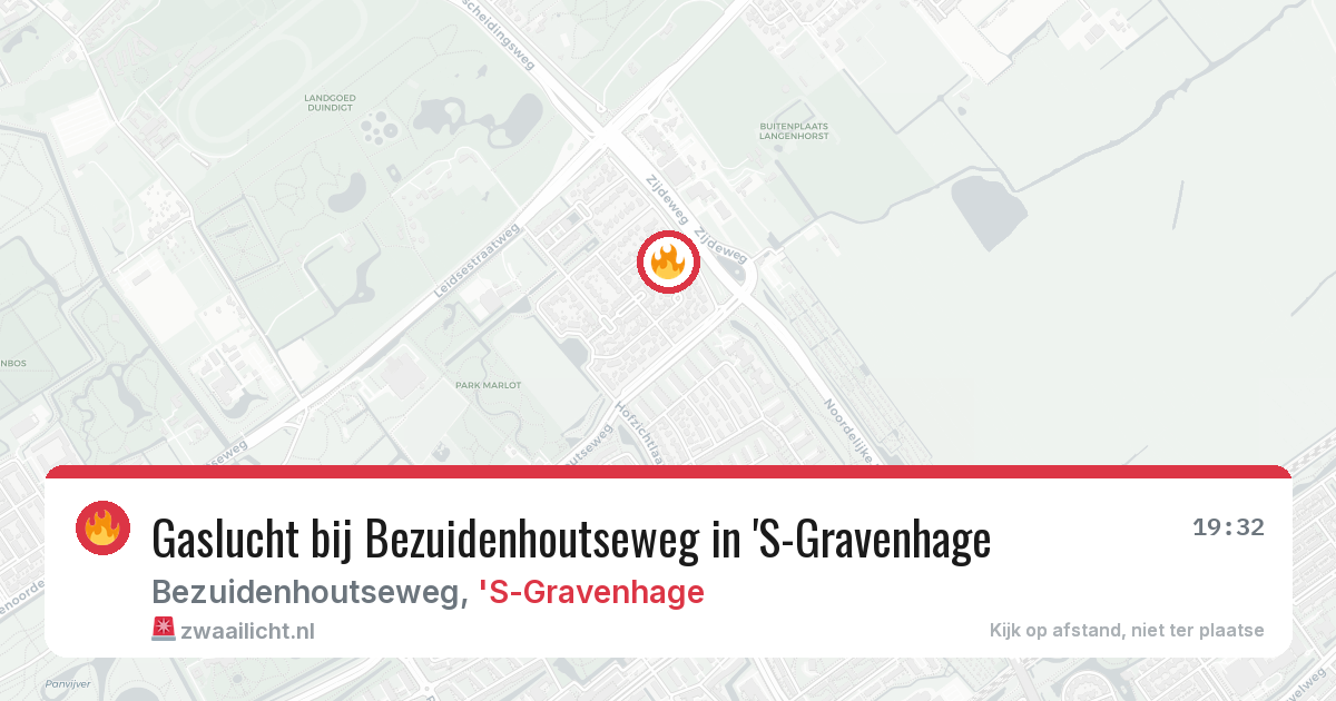 Gaslucht bij Bezuidenhoutseweg in 'S-Gravenhage — 27 apr 2026